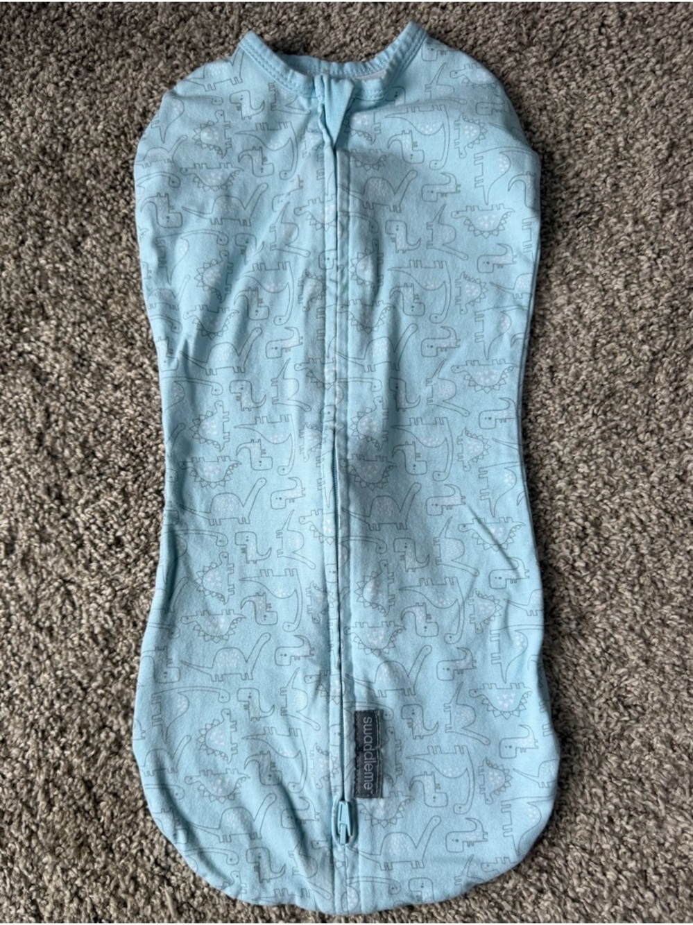SwaddleMe Infant Pod Light Blue Swaddle Sack with Dinosaur Pattern